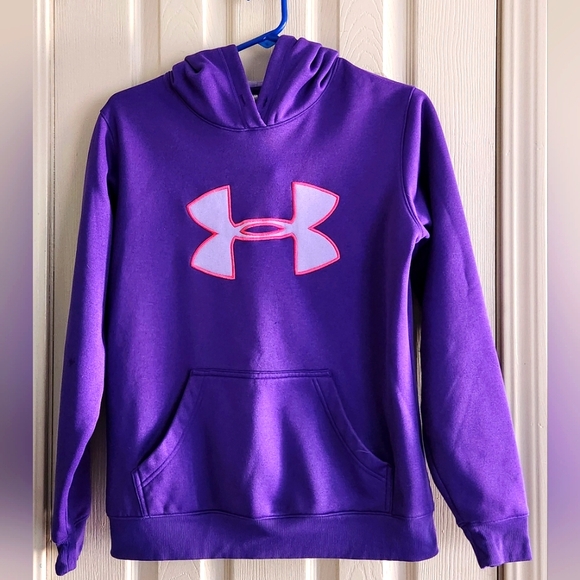 Under Armour Tops - Under Armour Purple Hoodie Size SM lined hood Front Pouch